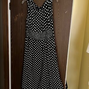 Perceptions Black and White Polka Dot Dress